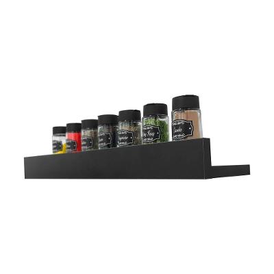 Porta Temperos Prateleira 50 X 10cm em MDP 15mm com Revestimento Preto Ideal para Cozinha Compacta