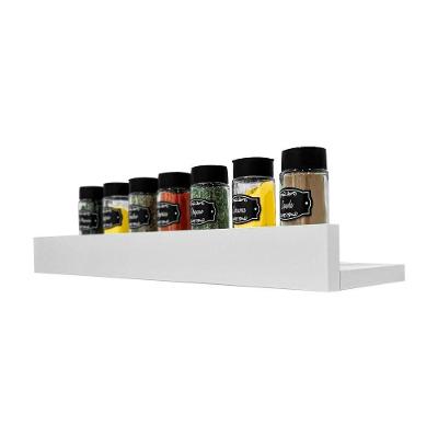 Porta Temperos Prateleira 50 X 10cm MDP com Suporte Invisível Cozinha Branco Mercado das Prateleiras