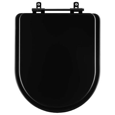 Assento Sanitário Carrara Alongado Resina Plástica Parafusado Convencional Preto 40CM Pontto Lavabo