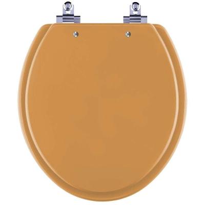 Assento Sanitário Azalea Alongado Laqueado Fechamento Suave Amarelo Terra Pontto Lavabo 40CM