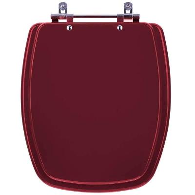 Assento Sanitário Stylus Alongado MDF Convencional Laqueado Bordô Pontto Lavabo 40CM
