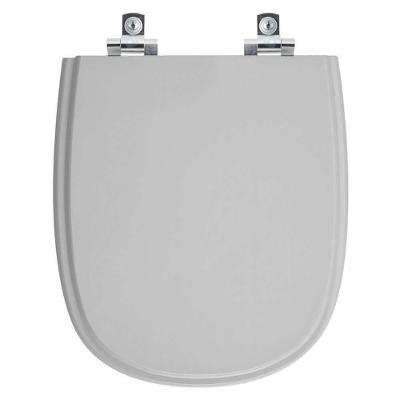 Assento Sanitário Donna Alongado Polipropileno Fechamento Suave Almofadado Cinza Claro 40CM