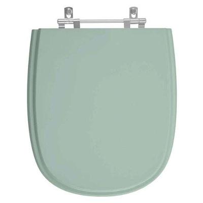 Assento Sanitário Donna Alongado MDF Laqueado Fechamento Convencional Verde Claro Pontto Lavabo 40CM