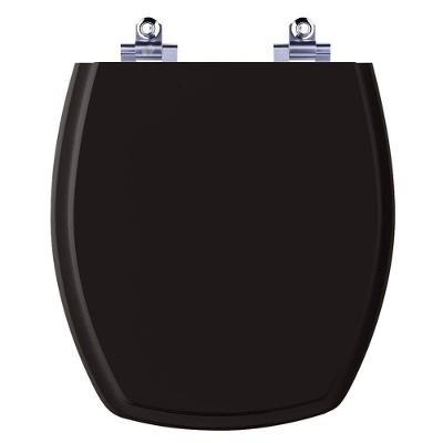 Assento Sanitário Thema Alongado Polipropileno Parafusado Fechamento Suave Preto Pontto Lavabo 40CM