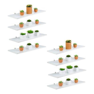 Prateleira Kit 8 Unidades MDF 60CM Branco 60 X 15cm Mercado das Prateleiras