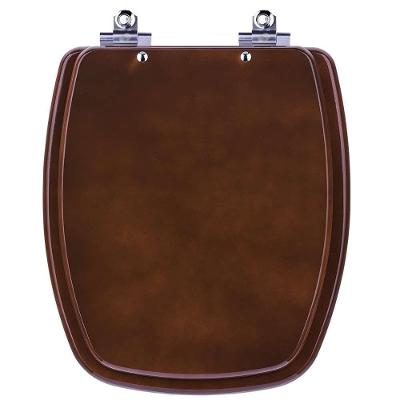 Assento Sanitário Stylus Alongado Laqueado Fechamento Suave Marrom Degrade Pontto Lavabo 40CM