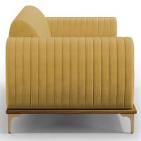 Sofá 2 Lugares Molino 150 Cm Pés D'ouro Mostarda C-260 - 3