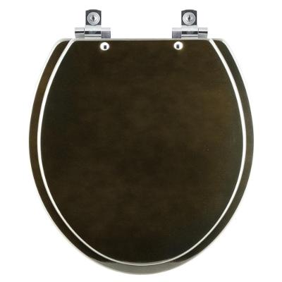 Assento Sanitário Convencional Oval Alumínio Fechamento Suave Marrom Degrade 40CM Pontto Lavabo