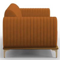 Sofá 2 Lugares Molino 150 Cm Pés D'ouro Veludo Telha C-262 - 5