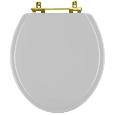 Assento Sanitário Oval Resina Plástica Parafusado Ferragem Dourada Cinza Pontto Lavabo 40CM