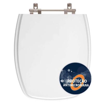 Assento Sanitário Stylus Alongado Resina Plástica Convencional Antibacteriano Branco 40CM