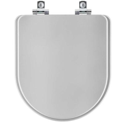 Assento Sanitário Duna Cinza Real Alongado Polipropileno Fechamento Suave com Amortecedor 40CM