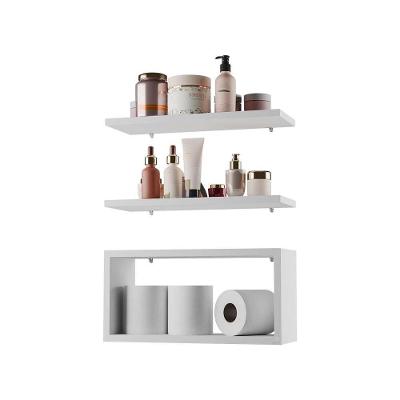 Kit Prateleira e Nicho Bruges para Banheiro MDP 40CM Branco 40 X 12CM