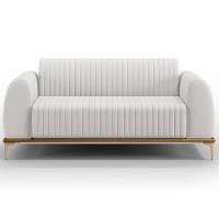 Sofá 2 Lugares Molino 150 Cm Pés D'ouro Corano Branco C-12 - 11