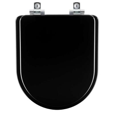 Assento Sanitário Omega Alongado Polipropileno Parafusado Fechamento Suave Preto Pontto Lavabo 40CM