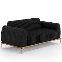 Sofá 2 Lugares Molino 150 Cm Pés D'ouro Chumbo D-465 - 1