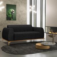 Sofá 2 Lugares Molino 150 Cm Pés D'ouro Chumbo D-465 - 11