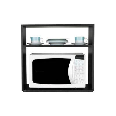 Nicho para Cozinha Cannes 2 Prateleiras Madeira MDP 15mm 60CM Preto Mercado das Prateleiras