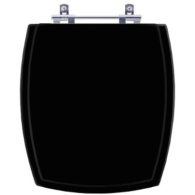 Assento Sanitário Anturius Alongado Resina Plástica Parafusado Convencional Preto Pontto Lavabo 40CM