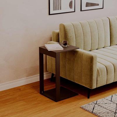 Mesa de Apoio Santorini Retangular MDF Madeira 36CM Preto Mercado das Prateleiras