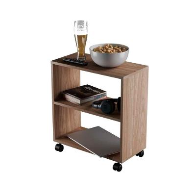 Mesa de Apoio Valencia Retangular MDF Plástico 50CM Marrom Mercado das Prateleiras