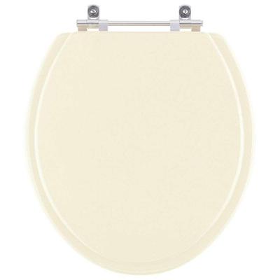 Assento Sanitário Loren Way Alongado MDF Laqueado Parafusado Bege Claro Pontto Lavabo 40CM