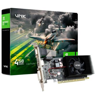 Placa de Vídeo Vinik Geforce GT730LP 4GB DDR3 Low Profile Single Fan HDMI DVI VGA GPUK7304GBLP0H2