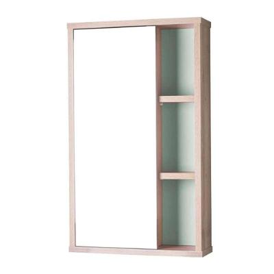 Armário para Banheiro Milano de Parede 1 Porta MDP 42CM Carvalho e Verde Menta Pontto Lavabo