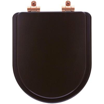 Assento Sanitário Link-lk Alongado Resina Plástica Parafusado Fechamento Suave Marrom Fosco 40CM