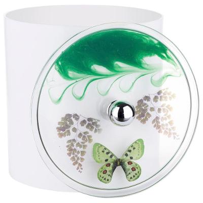 Lixeira Decorada Borboleta 6,2L Plástico com Balde Interno Verde Pontto Lavabo 20CM