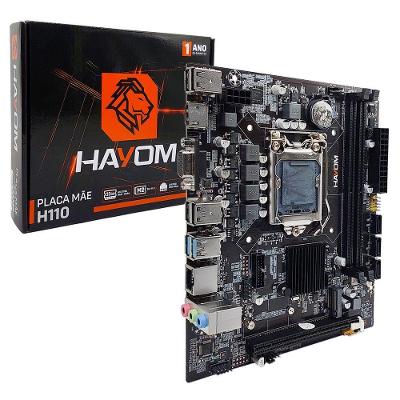 Placa Mãe Hayom H110 - PLM2308 com Socket LGA1151, DDR4, Micro-ATX e HDMI e LAN 1000 Mbps e 17CM