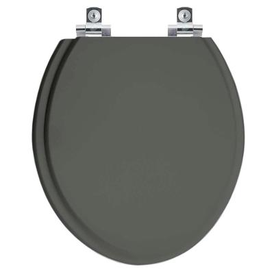 Assento Sanitário Liberty Alongado Polipropileno Parafusado Fechamento Suave Cinza Escuro 40CM