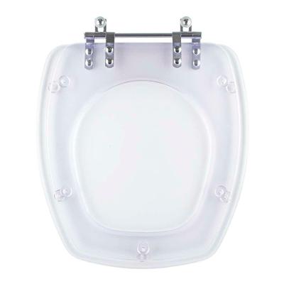 Assento Sanitário 6LPF Alongado Acrílico Convencional Alumínio Transparente Pontto Lavabo 40CM