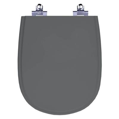 Assento Sanitário Paris Alongado Polipropileno Parafusado Fechamento Suave Cinza Pontto Lavabo 40CM