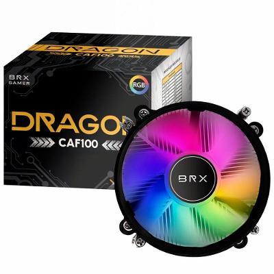Cooler para Processador Intel Dragon BRX GLOW ICE RGB CAF102 45W RGB Preto BR-X 10CM 2200 RPM