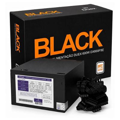 Fonte de Alimentacao ATX DX600FSE 600W Bivolt Manual com Cabo Preto Duex