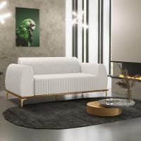 Sofá 3 Lugares Molino 180 Cm Pés D'ouro Cru C-443 - 8