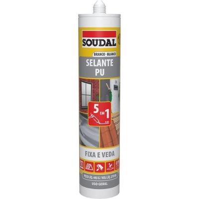 Selante Adesivo PU Uso Geral 5 em 1 Elástico Resistente a UV Branco Soudal 445G