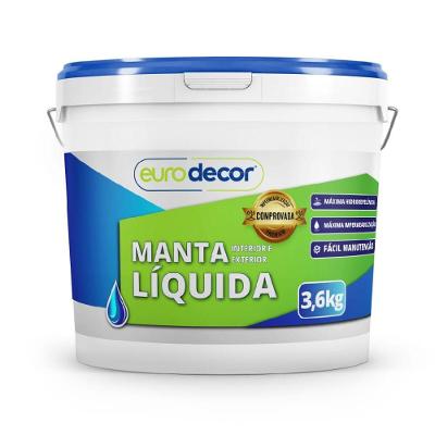 Impermeabilizante Acrílico 03.01.02.0015 Reforçado Fibras Branco Eurodecor 3,6KG