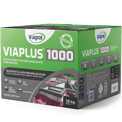 Impermeabilizante Viaplus 1000 Bicomponente 60 m.c.a. Cinza Viapol 18KG