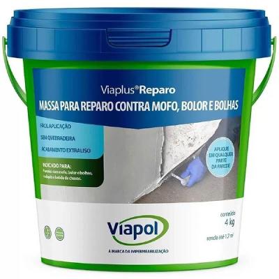 Impermeabilizante Cimentício Viaplus Reparo Monocomponente Branco Viapol 4KG