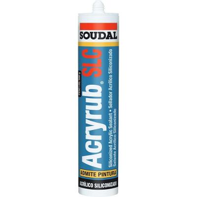 Selante Acrílico Siliconizado Acryrub SLC com Aplicação Fácil e Pode Ser Pintado Branco Soudal 300ML