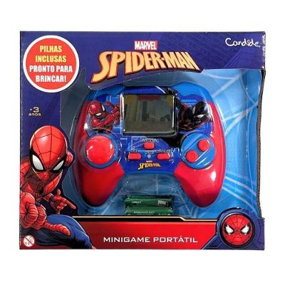 Minigame Infantil Portátil Homem-aranha Tela Embutida Botões Fáceis Vermelho Candide 06CM