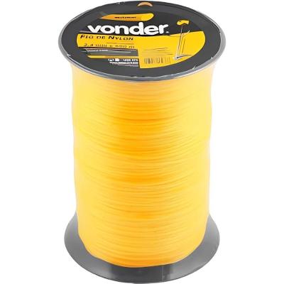 Fio de Nylon para Roçadeira 33373240500 2,4mm 500m Perfil Redondo Amarelo Vonder
