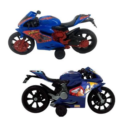 Moto de Brinquedo Moto à Fricção com Ação Homem-Aranha e Sonic Candide 2 Unidades
