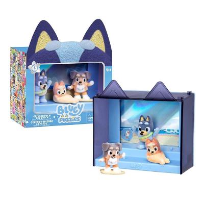 Kit 3 Bonecos Colecionáveis Bluey Fuzzies a Praia Figuras Flocadas Macias ao Toque Candide 12CM 3
