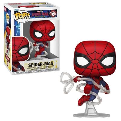 Brinquedo Colecionável Homem-aranha com Teia Cabeça Oscilante Traje Vermelho e Azul Candide 12CM