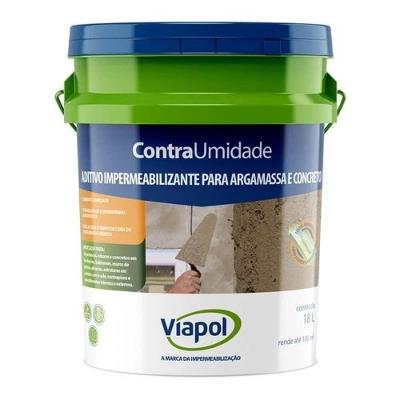 Aditivo Impermeabilizante Mineral V0210750 Contra Umidade por Hidrofugação Branco Viapol 18L