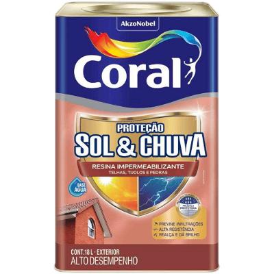 Resina Impermeabilizante 5715013 Proteção Contra Sol e Chuva Transparente Coral 18L