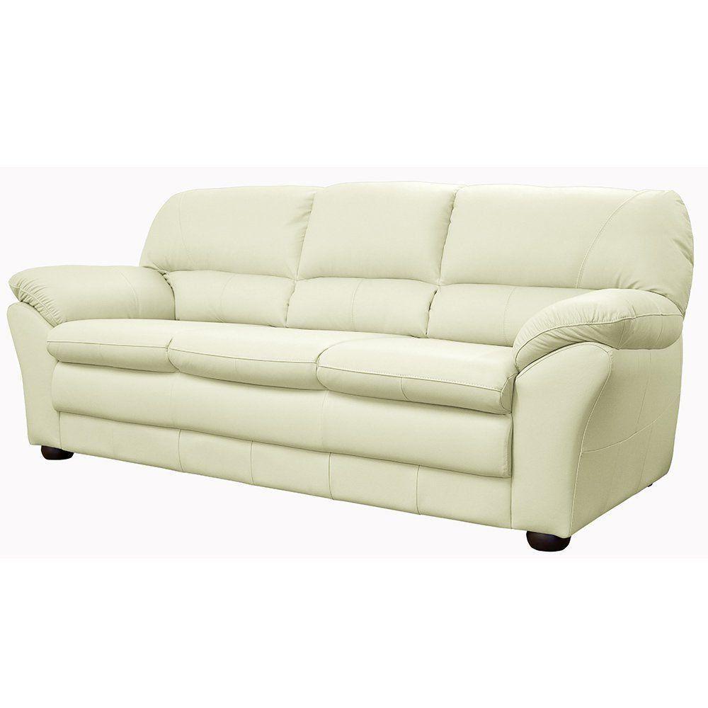 Sofá 3 Lugares Laura 212cm Couro Off White - 4